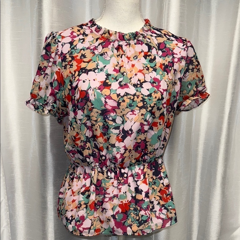 J.Crew Floral Multicolor Women's Top Size Small